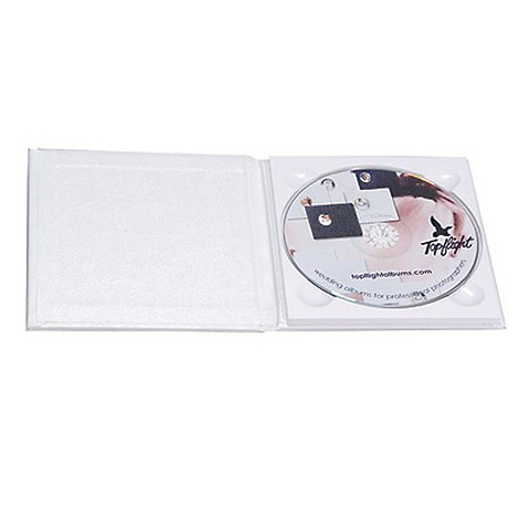 Topflight Bound Leatherette CD Holder, White with Pearl Accents, Holds 1 CD Image 1