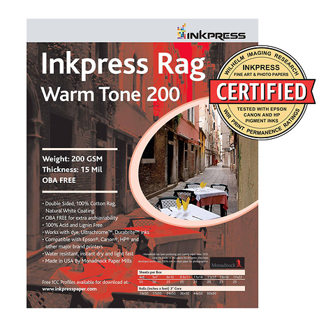 Picture Rag Warm Tone Paper 200 gsm 8.5 x 11in. - 25 Sheets Image 0