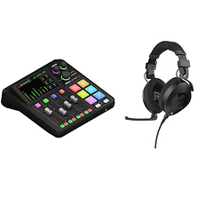 RODECaster Duo Integrated Audio Production Studio with NTH-100M Professional Over-Ear Headset (Black) Image 0