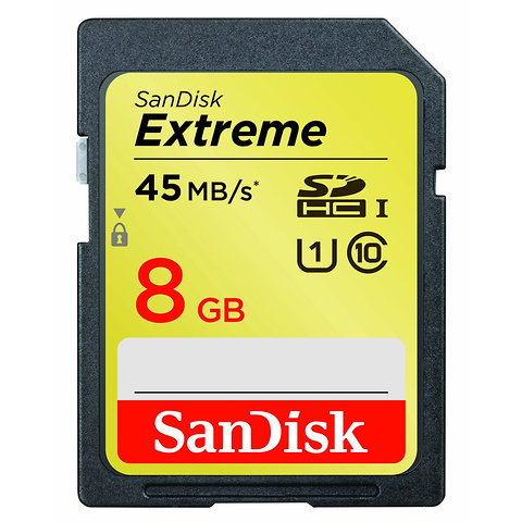 8GB Extreme UHS-I SDHC Memory Card (Class 10) Image 0