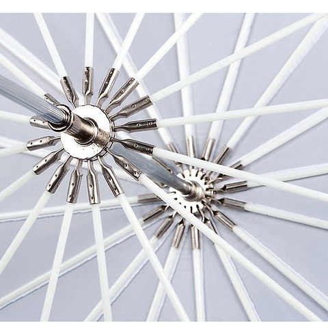 7 ft. White Diffusion Parabolic Umbrella Image 2