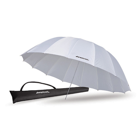 7 ft. White Diffusion Parabolic Umbrella Image 1