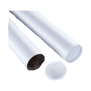 3 x 15 in White Tubes with End Caps - .060 in. thick Image 0