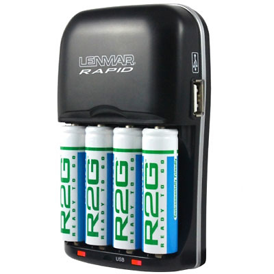 R2G804U AA/AAA Four Hour Charger with Four R2G 2150mAh Rechargeable Nickel-Metal Hydride AA Batteries Image 0