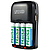 R2G804U AA/AAA Four Hour Charger with Four R2G 2150mAh Rechargeable Nickel-Metal Hydride AA Batteries