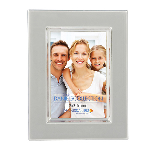 E0204SG Silver Plate Enamel Photo Frame 4x6 Slate Grey Image 0