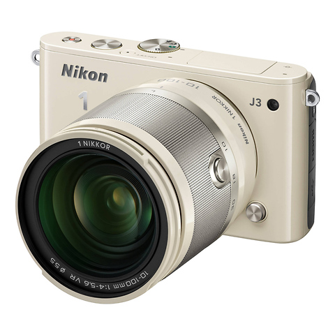 1 J3 Mirrorless Digital Camera with 10-100mm Lens (Beige) Image 0