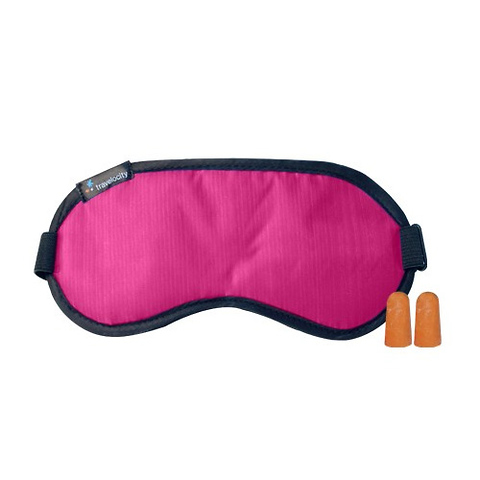 Fabric Eye Mask and Earplugs (Pink) Image 0
