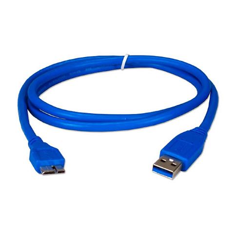3 Foot USB 3.0 Cable - A Male to Micro B Male (Blue) Image 0
