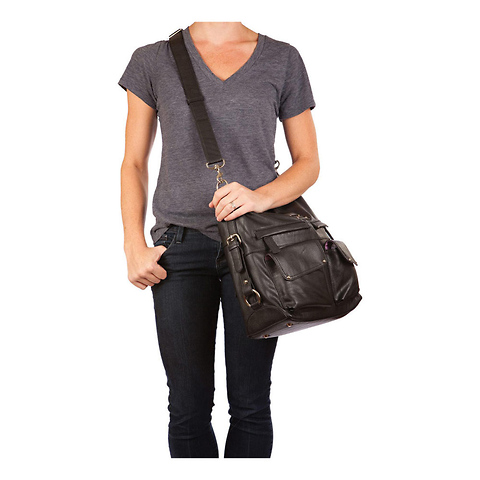 2 Sues Shoulder Bag with Removable Basket (Black) Image 2