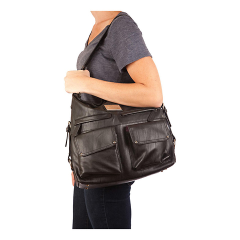 2 Sues Shoulder Bag with Removable Basket (Black) Image 3