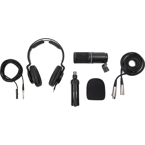 ZDM-1 Podcast Mic Pack with Headphones, Windscreen, XLR, and Tabletop Stand Bundle Kit Image 1