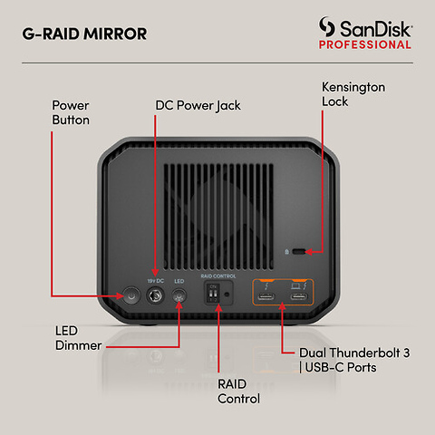 12TB G-RAID Mirror 2-Bay RAID Array (2 x 6TB, Thunderbolt 3) Image 5