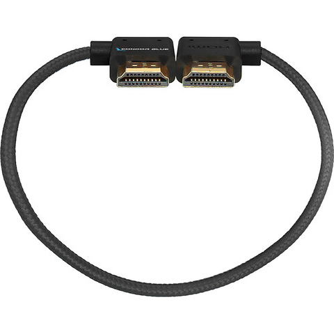 12 in. Right-Angle to Left-Angle High-Speed HDMI Cable (Raven Black) Image 1