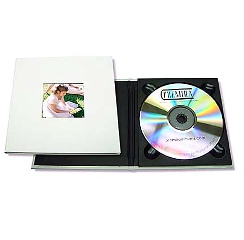 CD Holder with 2x2 Front Photo Window - Matte White Image 0