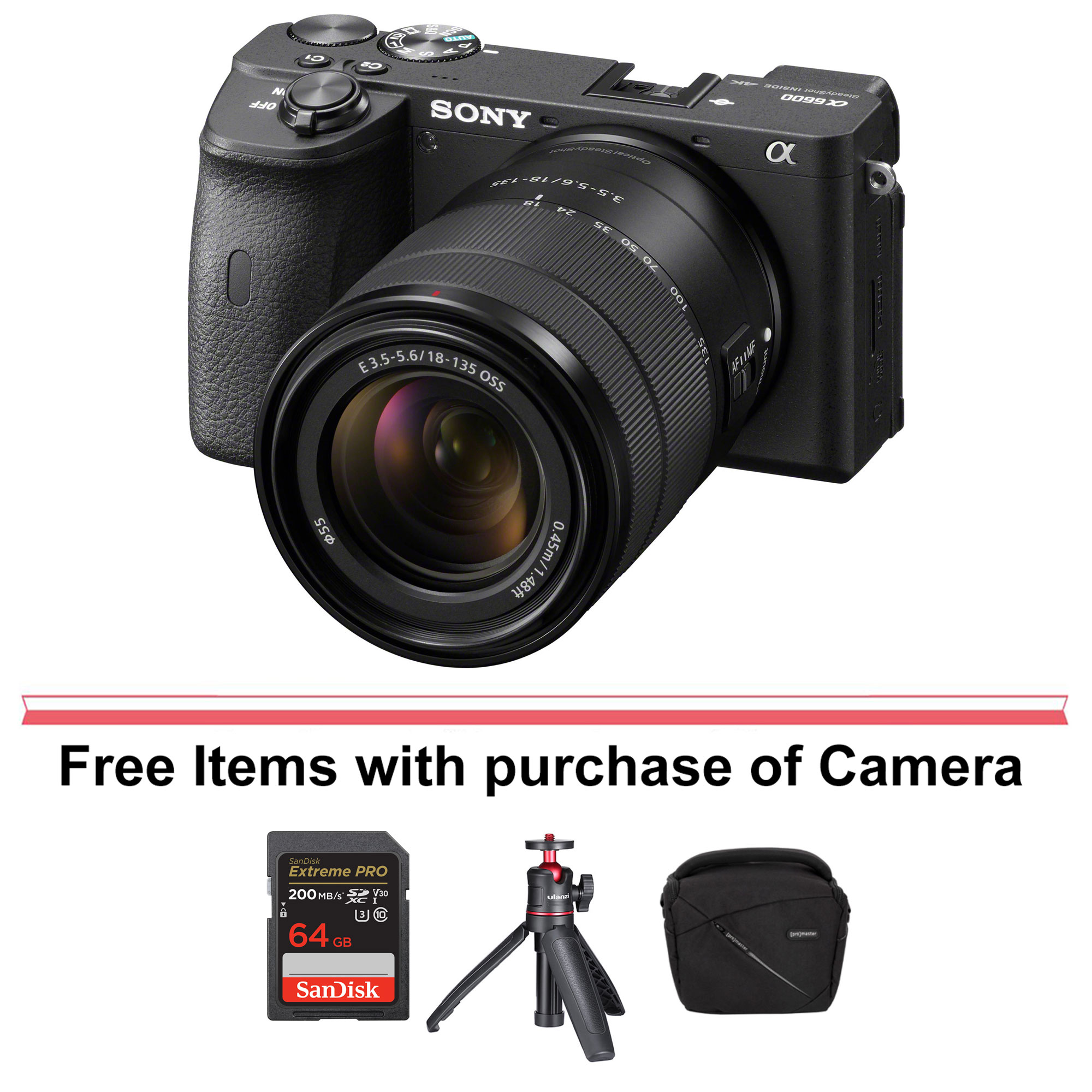 Sony a6600 Mirrorless Camera with Accessories Kit