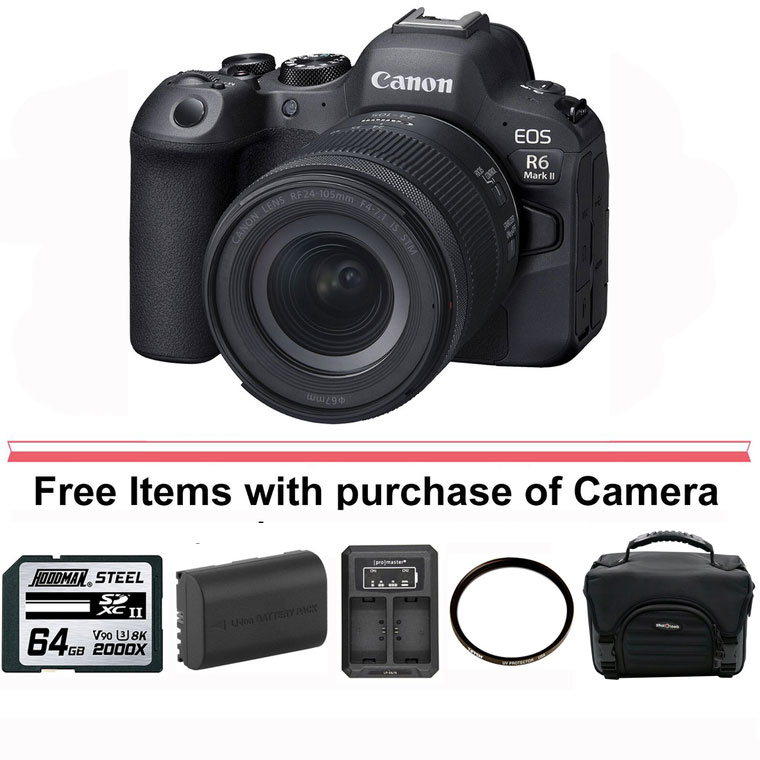 Canon EOS R6 Mark II Mirrorless Digital Camera with 24-105mm f/4 