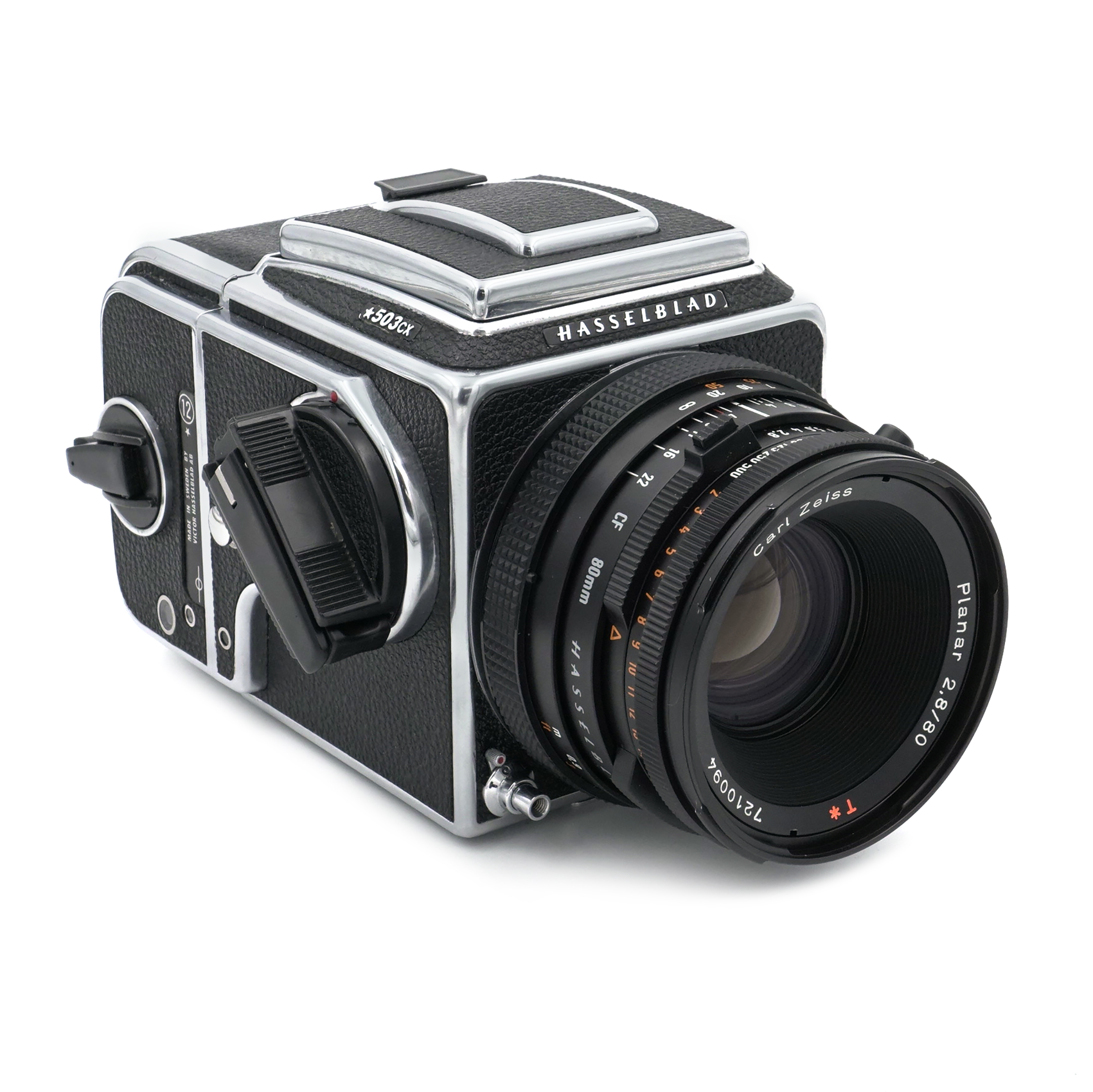 Hasselblad | 503cx Body w/ CF Planar 80mm f/2.8 & 12 Back Chrome