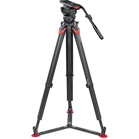 Video 18 S2 Fluid Head with flowtech 100mm Carbon Fiber Tripod & Carry Handle Kit Image 1