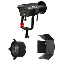 LS 600x Pro Lamp Head (V-Mount) with F10 Barndoors and F10 Fresnel Attachment Image 0