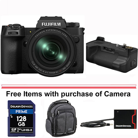 X-H2 Mirrorless Digital Camera with XF 16-80mm Lens and VG-XH Vertical Battery Grip Image 0