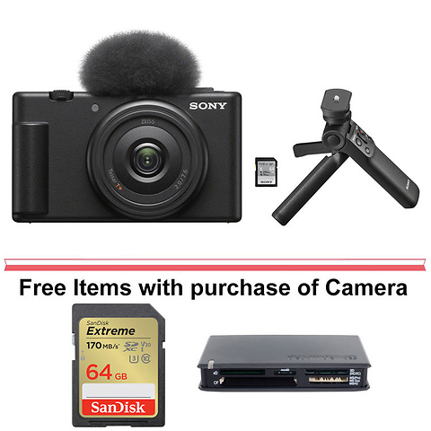 ZV-1F Vlogging Camera (Black) with Sony Vlogger's Accessory KIT (ACC-VC1) Image 0