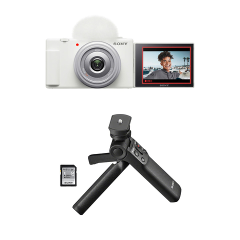 Sony ZV-1F Vlogging Camera (White) with Sony Vlogger's Accessory KIT  (ACC-VC1)