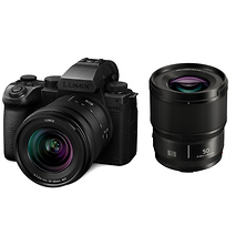 Lumix DC-S5 IIX Mirrorless Digital Camera with 20-60mm Lens (Black) and Lumix S 50mm f/1.8 Lens Image 0