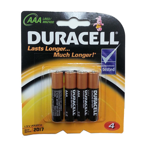 Duracell AAA 1.5V Alkaline Coppertop Batteries (4 Pack)