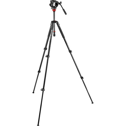 500 Fluid Video Head with 190X Video Aluminum Tripod & Leveling Column Kit Image 1