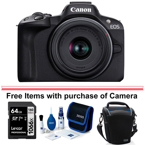 Canon EOS R50 Mirrorless Camera, Black