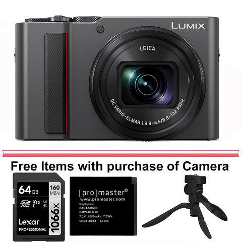 Panasonic Lumix DC-ZS200D Digital Camera (Silver) DC-ZS200DS B&H