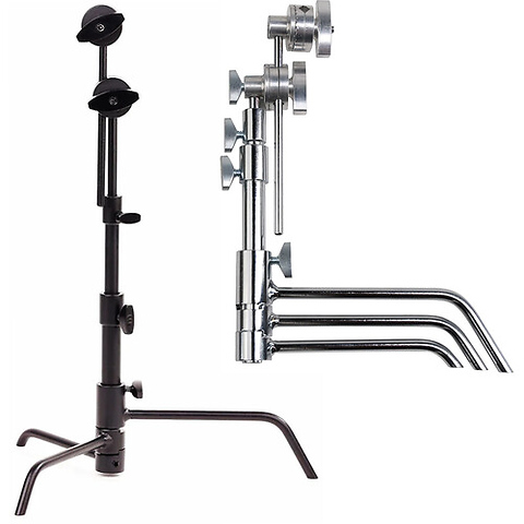 Chrome and Black Pocket C-Stands (5 in., 2-Pack) Image 1