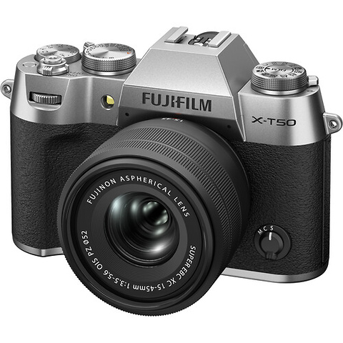 X-T50 Mirrorless Camera with 15-45mm f/3.5-5.6 Lens (Silver) Image 1