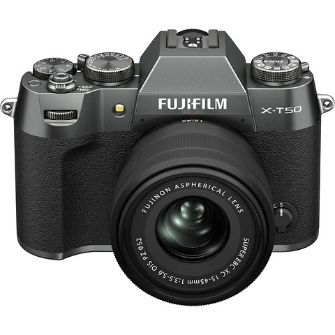 X-T50 Mirrorless Camera with 15-45mm f/3.5-5.6 Lens (Charcoal Silver) Image 1