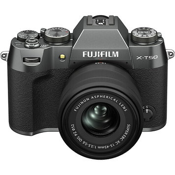 X-T50 Mirrorless Camera with 15-45mm f/3.5-5.6 Lens (Charcoal Silver)