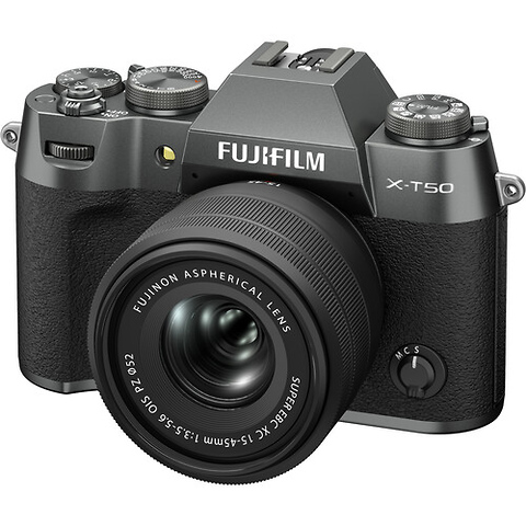 X-T50 Mirrorless Camera with 15-45mm f/3.5-5.6 Lens (Charcoal Silver) Image 2