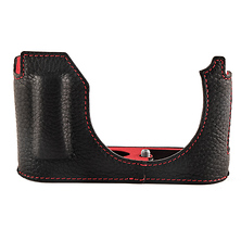 Tagcase Casual Line Leder for Leica Q3 (Black with Red Lining) Image 0