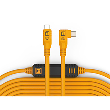 TetherPro USB-C Straight to Right-Angled Cable (31 ft., High Visibility Orange) Image 0
