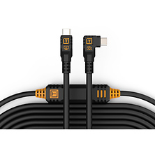 TetherPro USB-C Straight to Right-Angled Cable (31 ft., Non-Reflective Black) Image 0