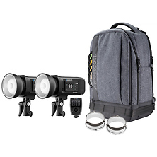 FJ400 II 400Ws Touchscreen Strobe with FJ-X3 M Universal Trigger (2-Light Backpack Kit) Image 0