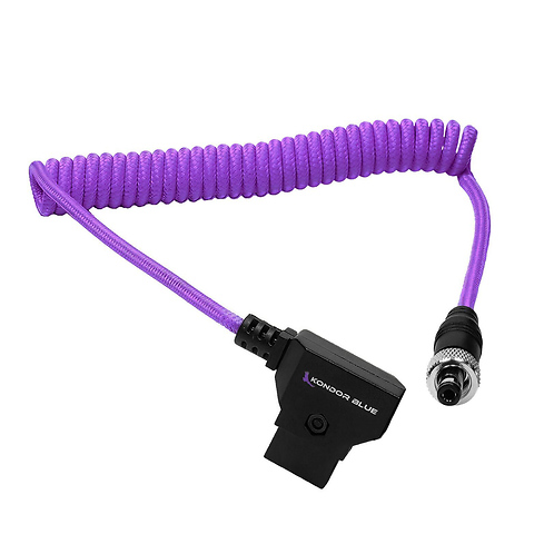 D-Tap to Straight Locking DC Male 2.1mm Purple Coiled Image 0