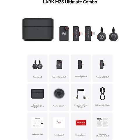 LARK M2S Ultimate Combo 2-Person Wireless Microphone System for Cameras and Mobile Devices (2.4 GHz, Space Gray) Image 1